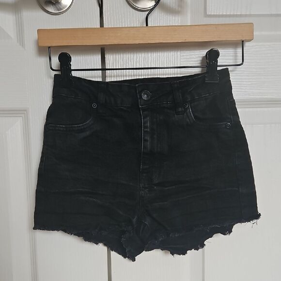 Black Denim Women's Shorts - Picture 1 of 16